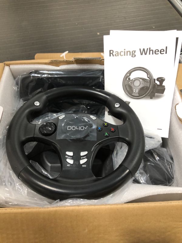 Photo 2 of DOYO Gaming Racing Wheel, Steering Wheel for PC, 270 Degree Driving Force Sim Game Steering Wheel with Responsive Gear and Pedals for PC/PS3/PS4/XBOX ONE/XBOX 360/Nintendo Switch/Android