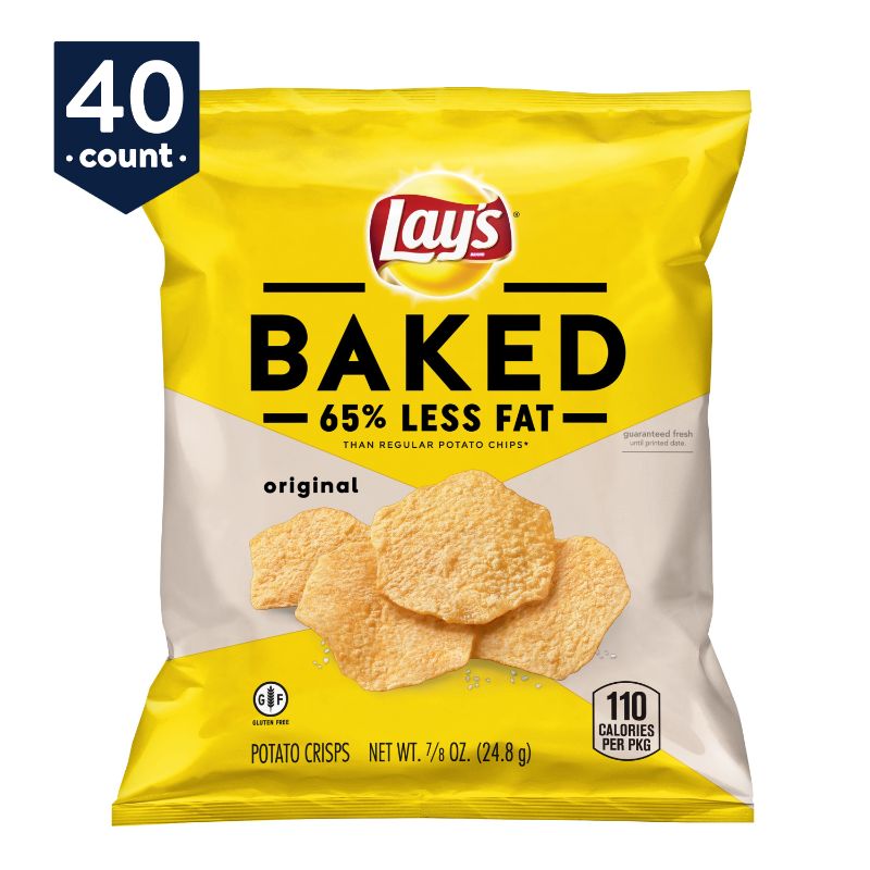 Photo 1 of Baked Lay's Original Potato Crisps, 0.875 Oz Bags, 38 Count