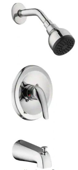 Photo 1 of Aragon Single-Handle 1-Spray Tub and Shower Faucet in Chrome (Valve Included)
