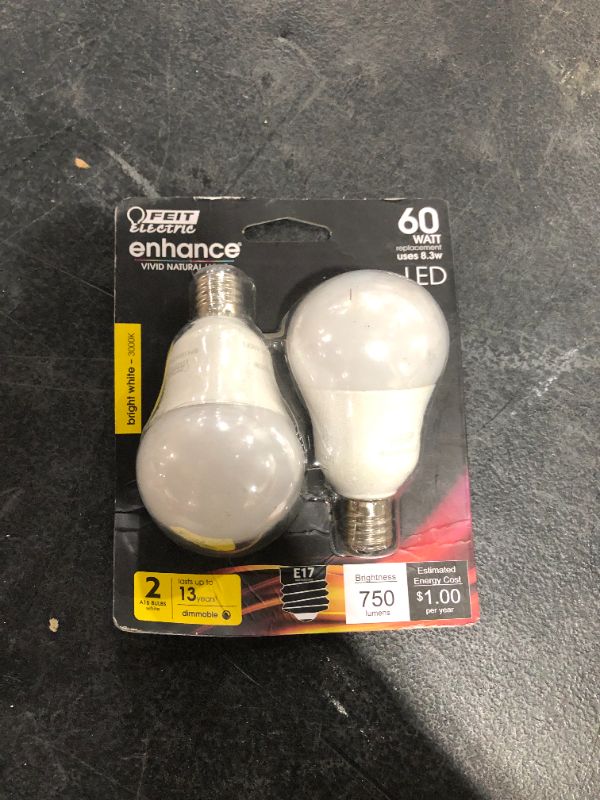 Photo 2 of 60-Watt Equivalent A15 Dimmable Filament CEC Title 20 90+ CRI White Glass LED Ceiling Fan Light Bulb Soft White (2-Pack)
