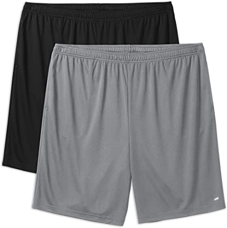 Photo 1 of Amazon Essentials Men's 2-Pack Performance Shorts Large
