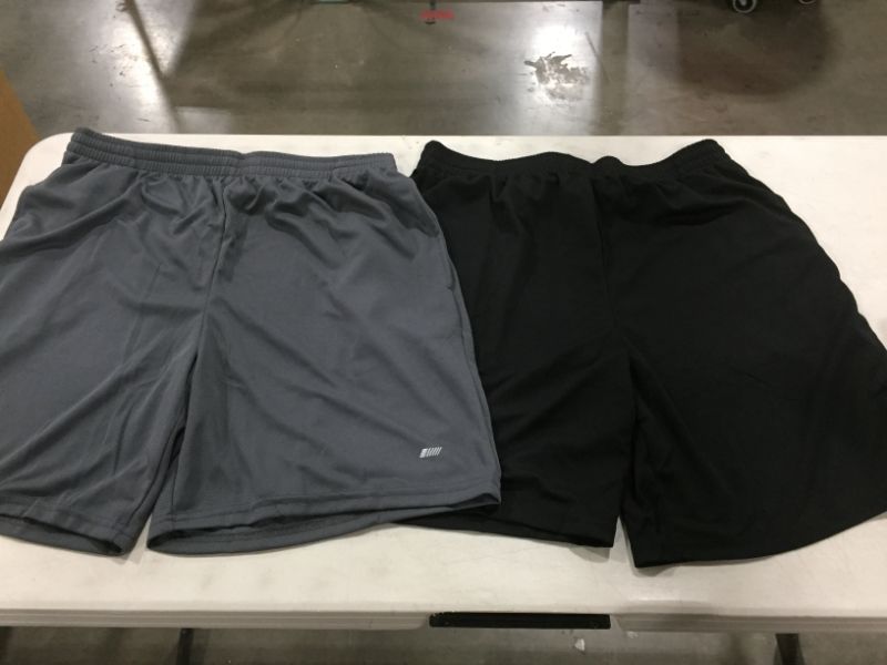 Photo 2 of Amazon Essentials Men's 2-Pack Performance Shorts Large
