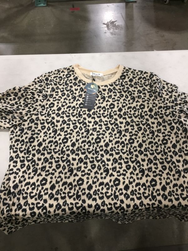 Photo 2 of Blooming Jelly Womens Leopard Print Tops Short Sleeve Round Neck Casual T Shirts Tees
