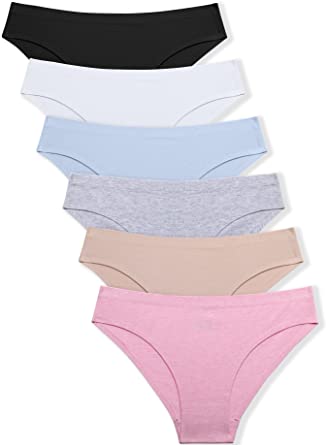 Photo 1 of FINETOO 6Pack Womens Seamless Cotton Underwear Soft Stretch No Show Bikini Panties Sexy Invisible Hipster Cheeky L
