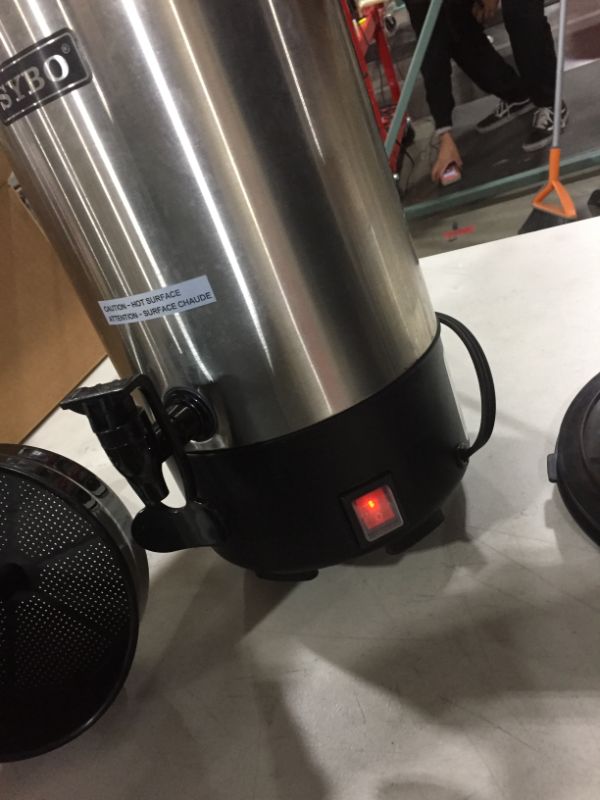Photo 2 of SYBO SR-CP35C Commercial Grade Stainless Steel Percolate Coffee Maker Hot Water Urn 30-Cup Capacity for Catering, 3.5 L, Silver