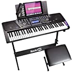 Photo 1 of RockJam 61 Key Keyboard Piano With LCD Display Kit, Keyboard Stand, Piano Bench, Headphones, Simply Piano App & Keynote Stickers