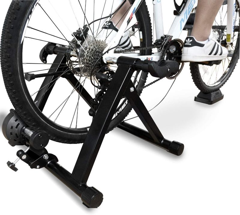 Photo 1 of BalanceFrom Bike Trainer Stand Steel Bicycle Exercise Magnetic Stand with Front Wheel Riser Block
