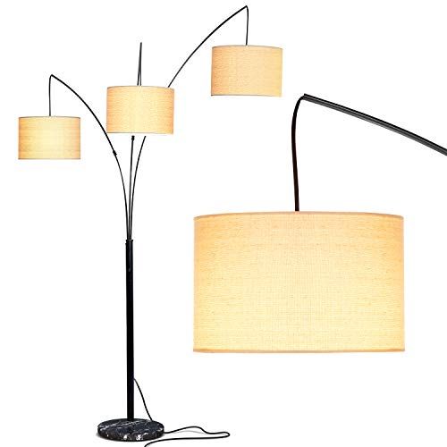Photo 1 of Brightech Trilage Arc Floor Lamp w/ Marble Base -- 3 Lights Hanging Over The Couch from Behind - Multi Head Arching Tree Lamp - for Mid Century, Modern & Contemporary Rooms - Black
