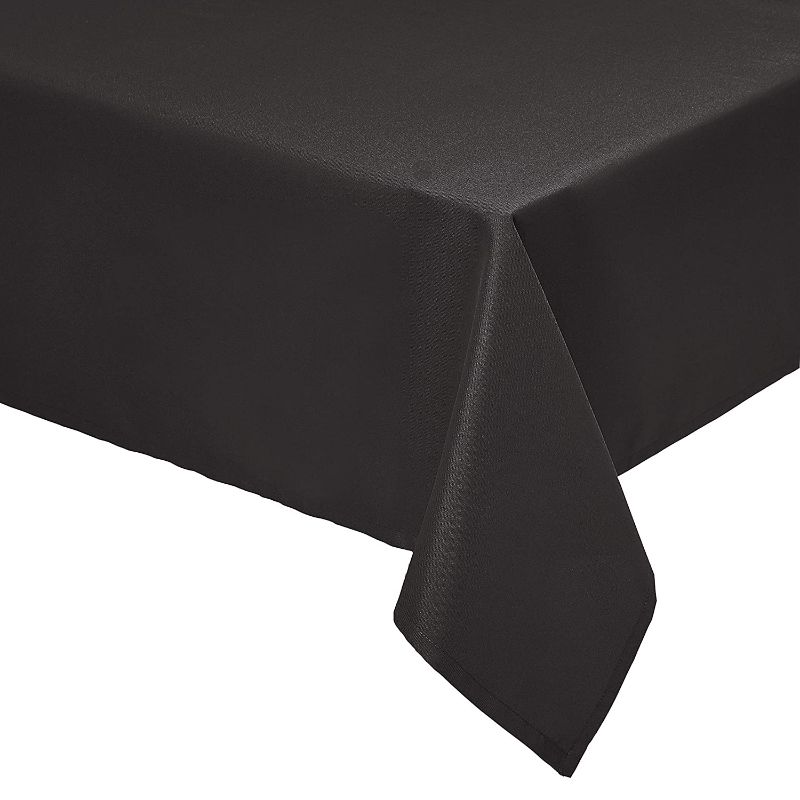 Photo 1 of Amazon Basics Rectangle Washable Polyester Fabric Tablecloth - 90" x 132", Black, Pack of 2
