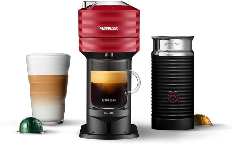 Photo 1 of Nespresso BNV550RED Vertuo Next Espresso Machine with Aeroccino by Breville, Cherry
