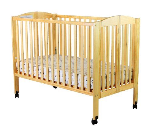 Photo 1 of Dream On Me Full Size 2 in 1 Folding Stationary Side Crib, Natural