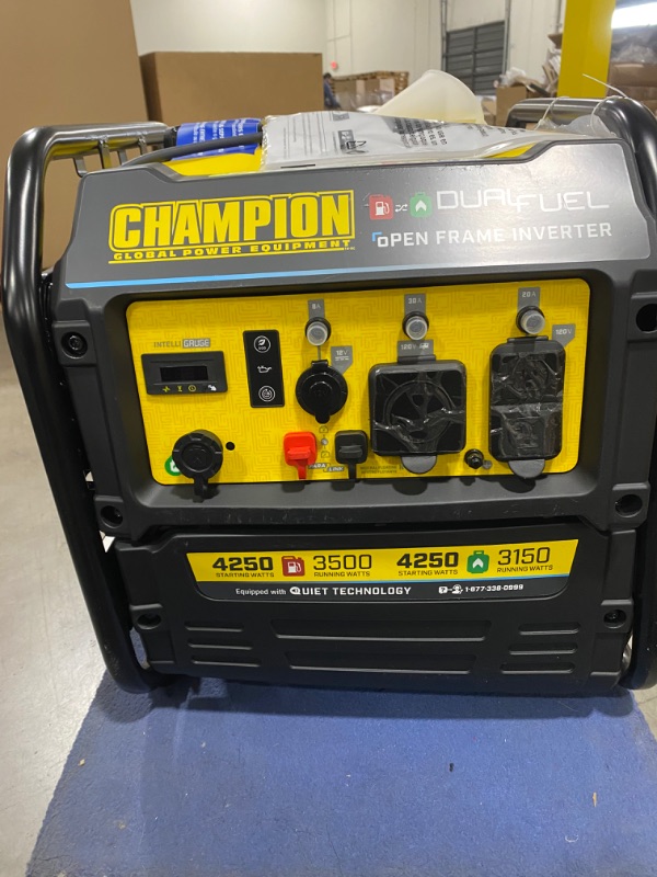 Photo 2 of Champion Power Equipment 200914 4250-Watt Open Frame Inverter Generator, Dual Fuel Technology
