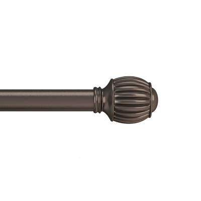 Photo 1 of 1-Inch Curtain Rod- Decorative Striped Cone Finials & Hardware