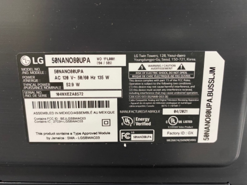 Photo 3 of LG - 50" Class NanoCell 80 Series LED 4K UHD Smart webOS TV
