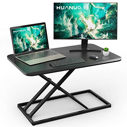 Photo 1 of HNSSD4 Sit to Stand Desk 28.5 inches Height Adjustable for Laptop & Computer Monitors
