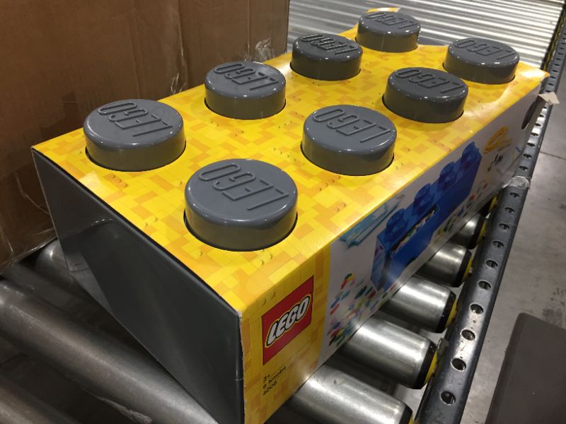 Photo 1 of LEGO Brick Drawer, 8 Knobs, 2 Drawers, Stackable Storage Box, Medium Stone Grey
