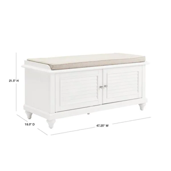 Photo 1 of CROSLEY Palmetto White Entryway Bench
