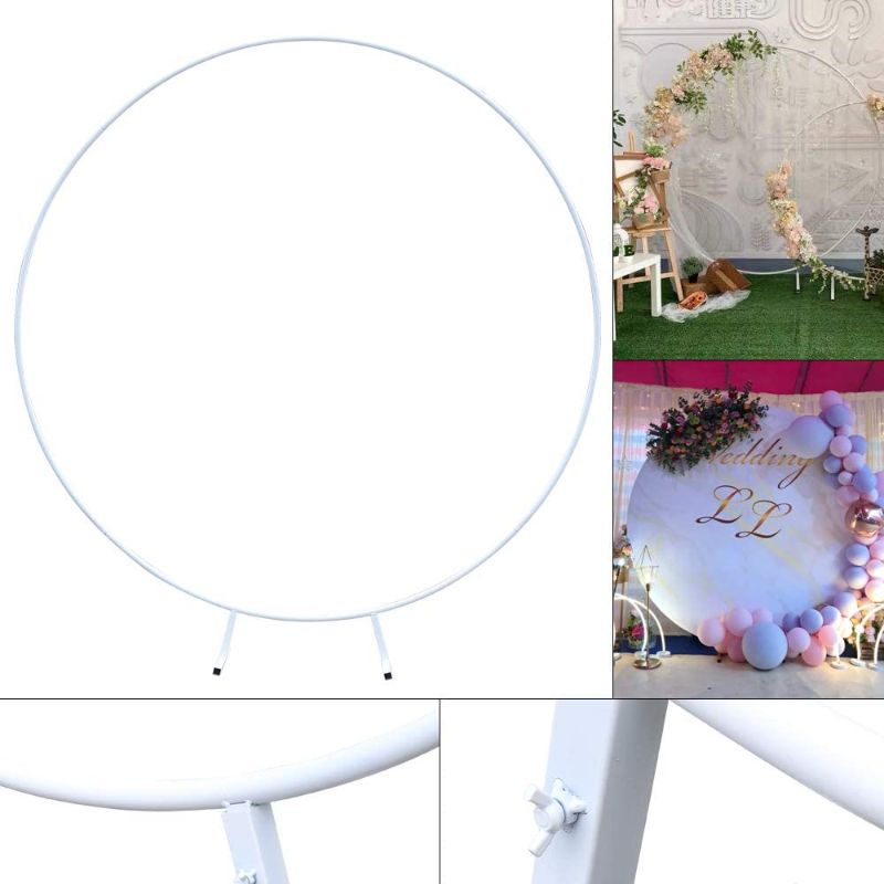 Photo 1 of Decorative Circular Wedding Arch Backdrop Stand with Bases Metal Round