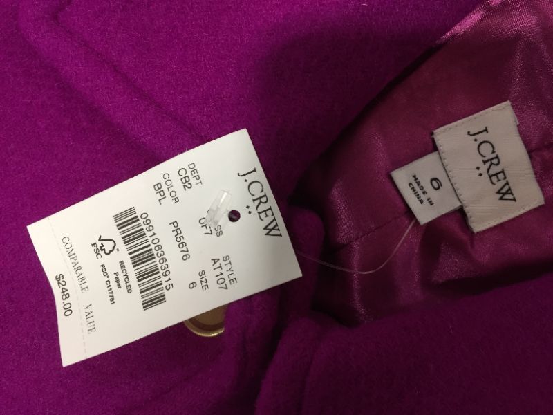 Photo 2 of Wool-blend lady coat, ROYAL PURPLE, SIZE 6