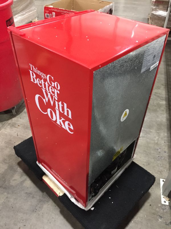 Photo 6 of Coca-Cola 3.2 cu. ft. Mini Fridge in Red with Freezer