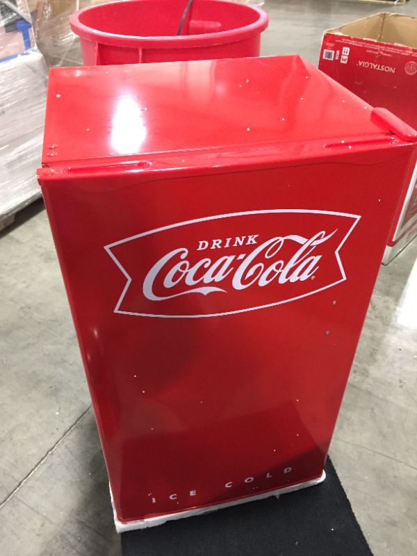 Photo 2 of Coca-Cola 3.2 cu. ft. Mini Fridge in Red with Freezer