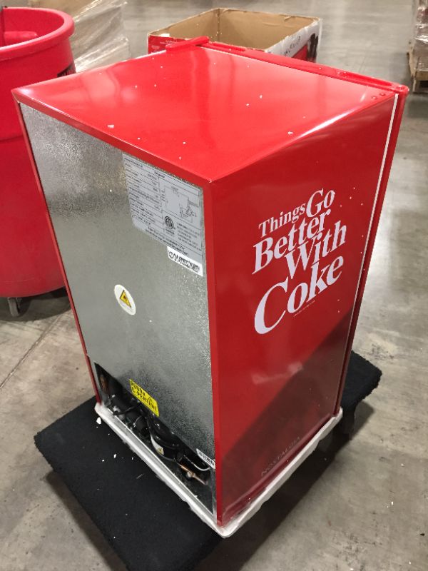 Photo 4 of Coca-Cola 3.2 cu. ft. Mini Fridge in Red with Freezer