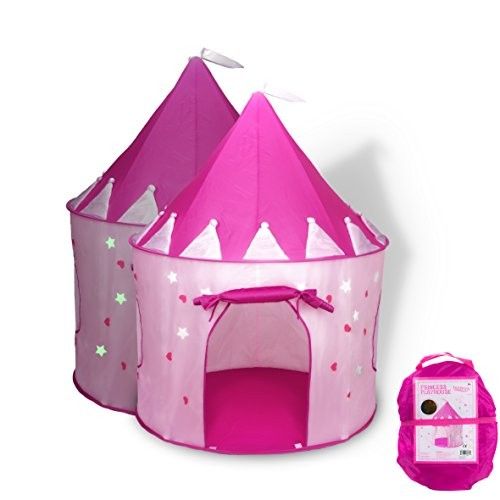 Photo 1 of FoxPrint Princess Castle Play Tent with Glow in the Dark Stars, convinientlly folds in to a Carrying Case