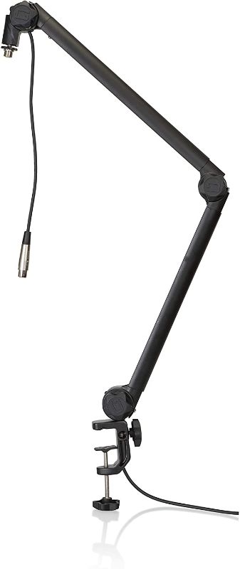 Photo 1 of Gator Frameworks Deluxe Desk-Mounted Broadcast Microphone Boom Stand For Podcasts & Recording; Integrated XLR Cable (GFWBCBM3000)