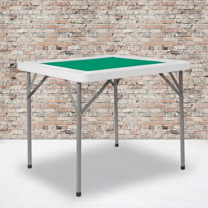 Photo 1 of Flash Furniture 34.5" Square 4-Player Folding Card Game Table with Green Playing Surface and Cup Holders