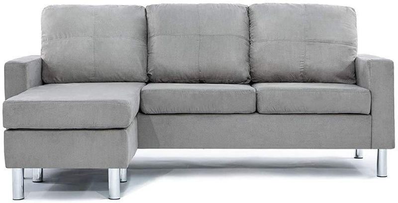 Photo 1 of Divano Roma Furniture Small Space Modern Sectional Sofa, Gray
