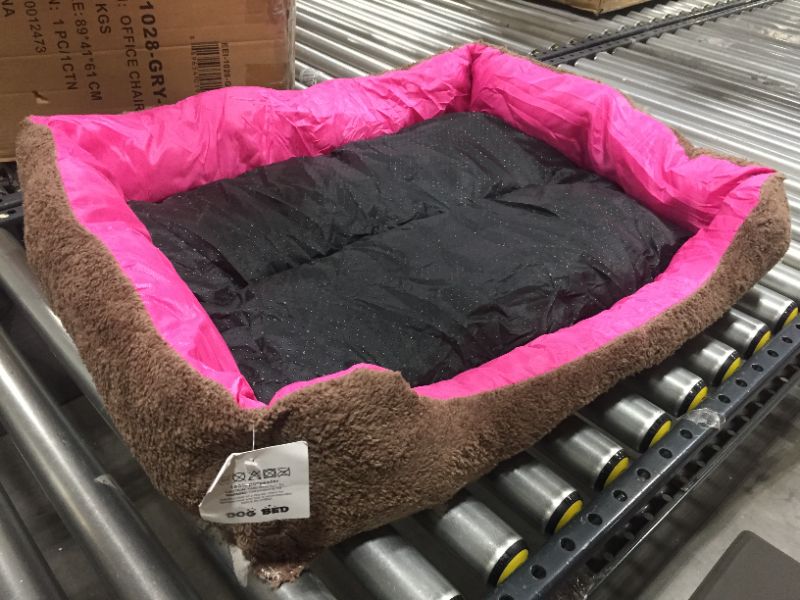 Photo 1 of 30 X 24 INCH BROWN AND PINK MEDIUM PET BED