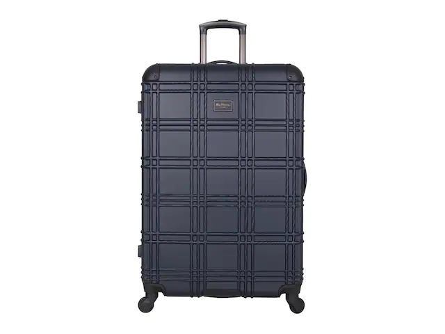 Photo 1 of BEN SHERMAN EMBOSSED 28-INCH CHECKED HARD SHELL LUGGAGE, NAVY