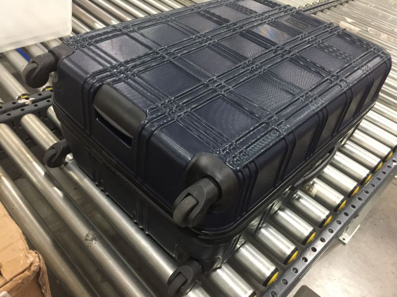 Photo 2 of BEN SHERMAN EMBOSSED 28-INCH CHECKED HARD SHELL LUGGAGE, NAVY