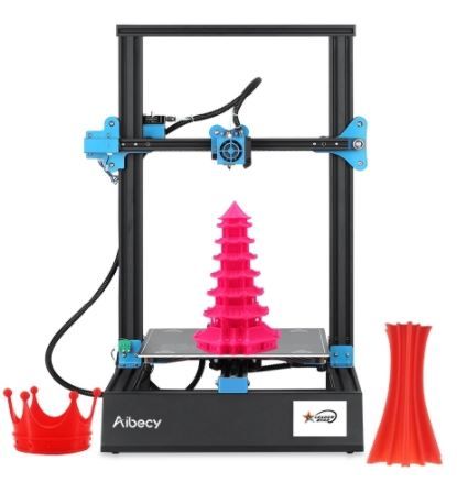 Photo 1 of Aibecy M18 Pro Desktop 3D Printer DIY Kit 300*300*400mm Printing Size Support Automatic Auxiliary Leveling Resume Print with 3.5 Inch Touchscreen 8G TF Card & 10m White PLA Sample Filament
