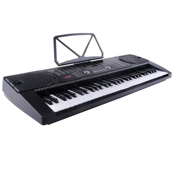 Photo 1 of LAGRIMA Electric Piano Keyboard, 61 key Music Keyboard Piano, Portable Electronic Musical Piano with Microphone, Power Supply, Music Stand for Beginner (Kid and Adult)(Black)
