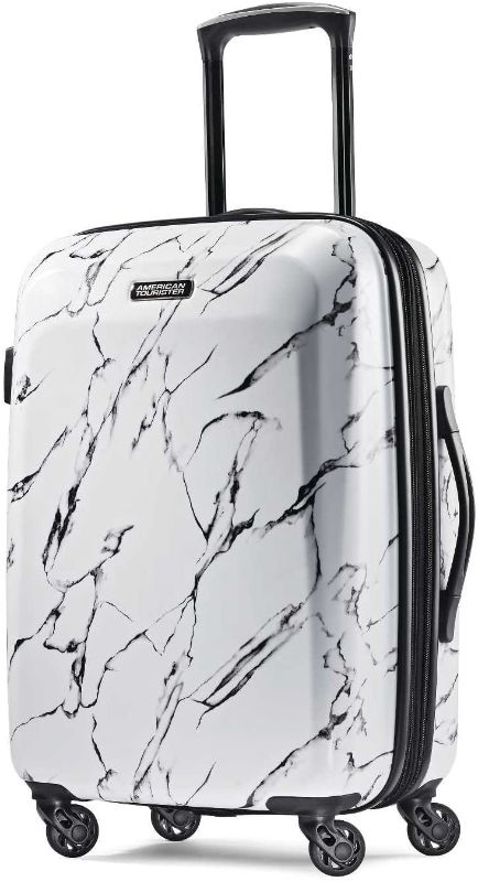 Photo 1 of American Tourister Moonlight Hardside Expandable Luggage with Spinner Wheels, Marble, Carry-On 21-Inch
