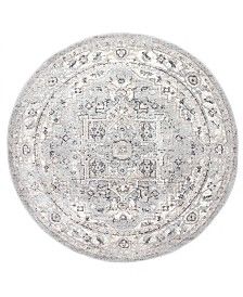 Photo 1 of Essa Vintage Light Gray 6 ft. x 6 ft. Round Area Rug
