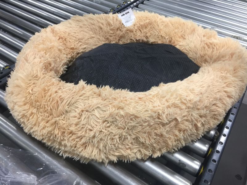 Photo 1 of 32 INCH WIDTH FUZZY PET BED, TAN