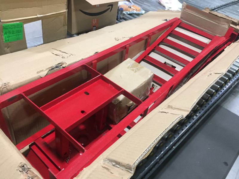 Photo 4 of Auto Ramp Low Profile Car Lift Service Ramps Truck Trailer Garage Automotive Hydraulic Lift Repair Frame 1pc (Red)
