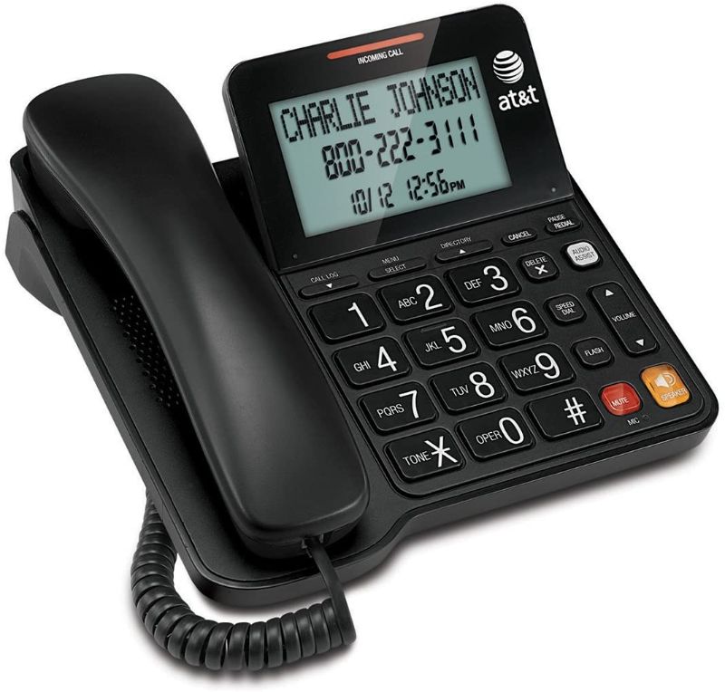 Photo 1 of AT&T CL2940 Corded Phone with Speakerphone, Extra-Large Tilt Display/Buttons, Caller ID/Call Waiting and Audio Assist, Black
