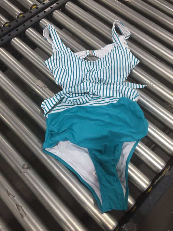 Photo 2 of Jenna Stripe Cut Out Ruched One Piece Swimsuit Med