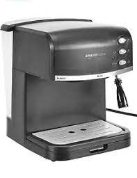 Photo 1 of AmazonBasics Espresso Machine, Milk Frother - Piano Black
