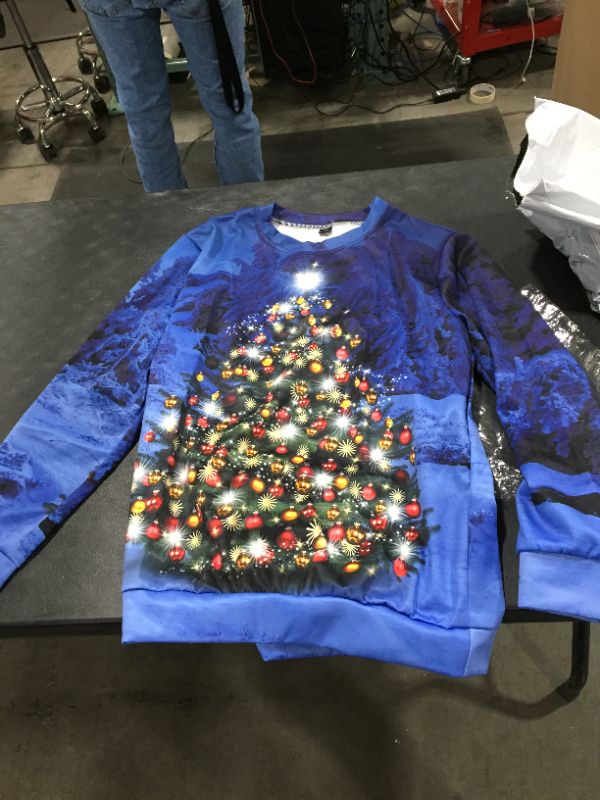 Photo 1 of Size M - Christmas styled blue sweater 