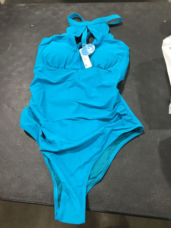 Photo 1 of Size XL- blue womens one piece bathing suit 