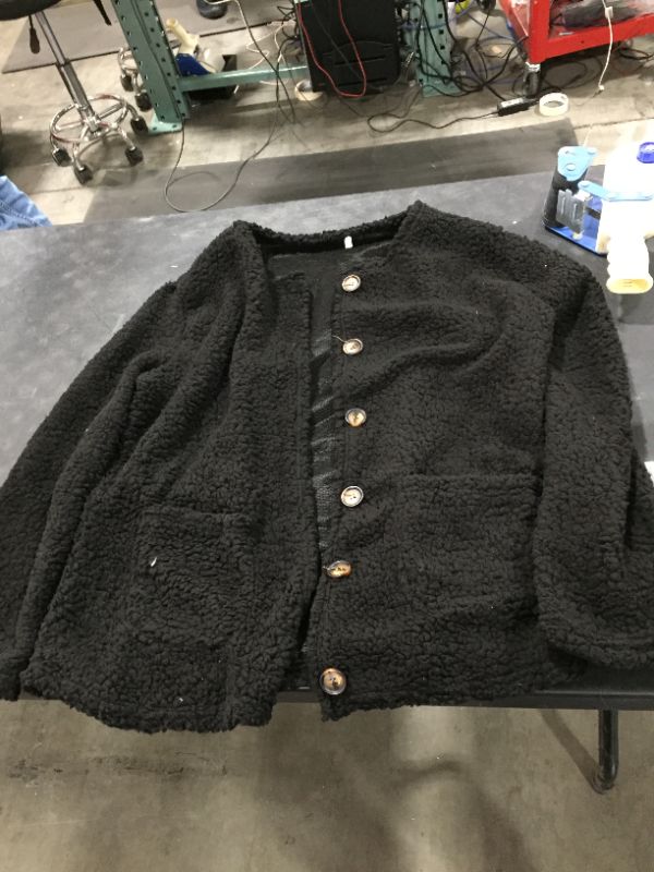 Photo 1 of Size 3XL - sherpa black button up sweater