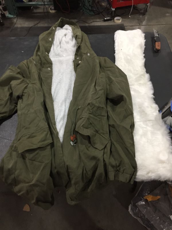 Photo 1 of Size XXL - womens olive green jacket with faux fur wrap 