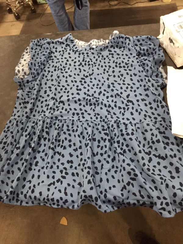 Photo 1 of Size XL, womens spotted print blue blouse 