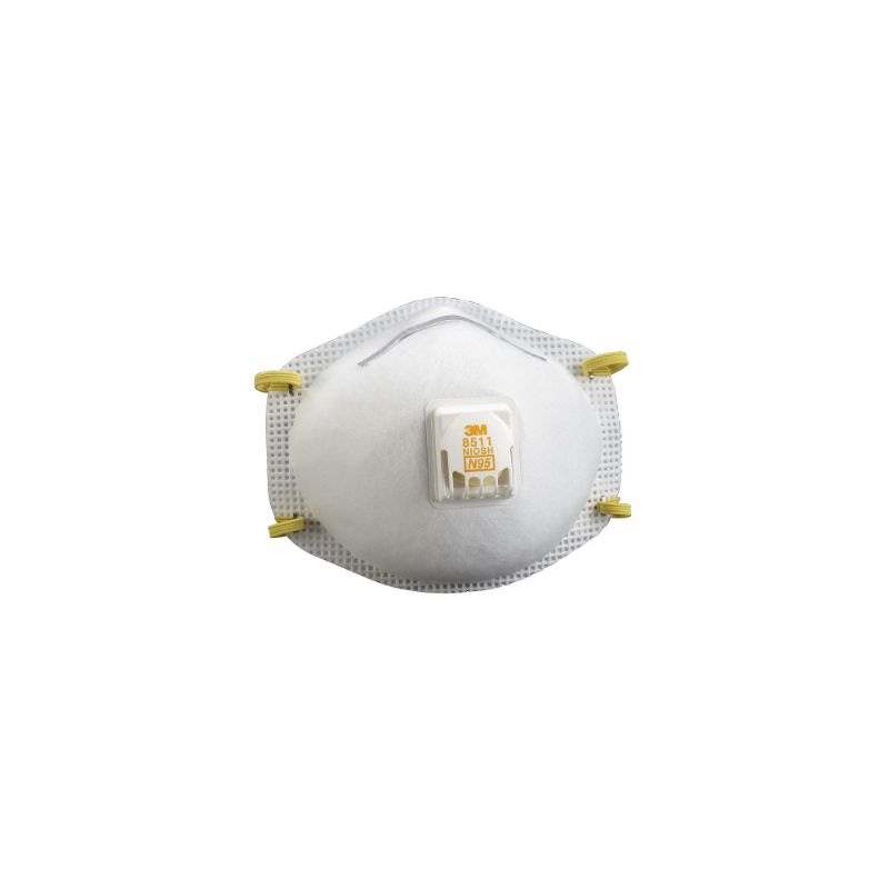 Photo 1 of 3M 8511 N95 Respirator with Cool Flow Valve (10-Pack), White
