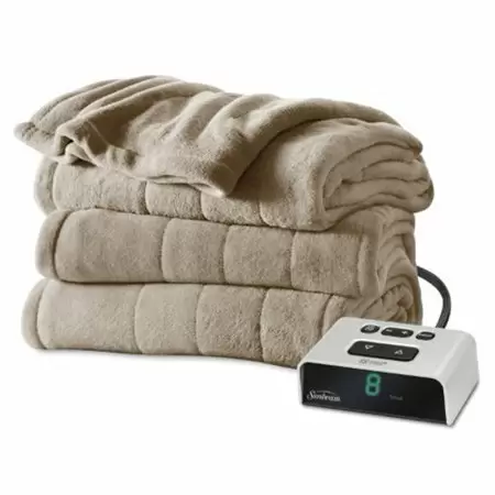 Photo 1 of Sunbeam Heated Blanket Microplush 10 Heat Settings Mushroom King Size
