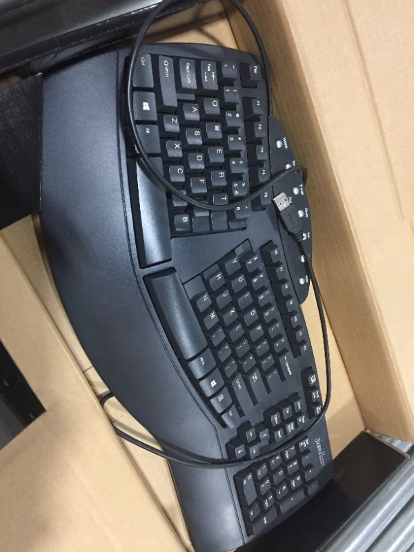 Photo 2 of Perixx PERIBOARD-512, Full-Sized Natural Split Ergonomic Keyboard, Wired, Black
